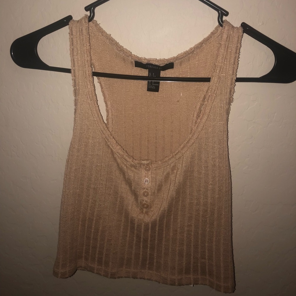Size small tan forever 21 cropped tee